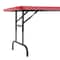 National Public Seating Rectangle Folding Table, 30" W, 72" L, 22-28.5" H, Blow-molded plastic Top, Red BTA-3072-40 - alternate 6